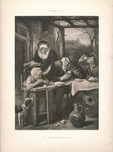 Gravure Eau Forte - Les Mangeurs d'Oeufs - Steen (Jan) - Picture 1 of 2