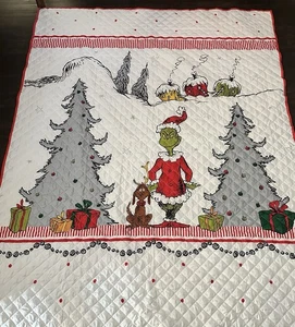 The Grinch Twin Quilt & Sham Set, Weihnachtsmotiv, Grinch & Max, Neu mit Etikett - Bild 1 von 11