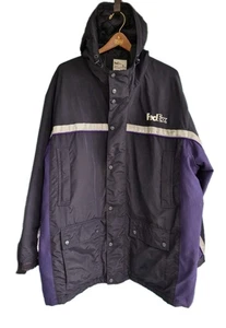 Fed Ex Stan Herman VF Wear Reflective Men's Quilted 3x Black And Purple Coat - Picture 1 of 23