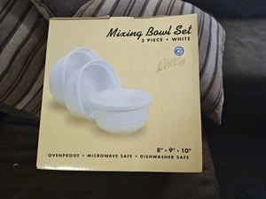 Juego de 3 cuencos mezcladores, hechos por Della - blanco - Imagen 1 de 6