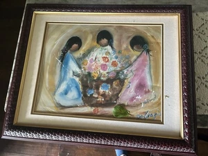 Ettore Ted DeGrazia signed print Native American Children Series 23x18" READ - Picture 1 of 5