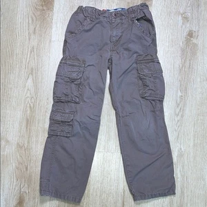 Mini Boden Khaki Tan Beige Neutral Cargo Trousers Boy’s size 7Y Adjustable Waist - Picture 1 of 7