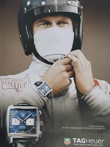 TAGHEUER WATCH STEVE MCQUEEN RACE CAR  watch Print Ad  " AUTOMATIC CHRONOGRAPH " - Picture 1 of 1