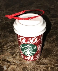 Starbucks 2018 Navidad Rojo Caliente Para Go Llama Taza de Café Vacaciones Colgante Adorno - Imagen 1 de 3