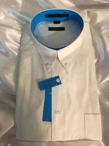 DKNY Long Sleeve White Cotton Button Down Collar Cotton Shirt  XL 14 34/35 NEW  - Picture 1 of 3