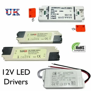 Fuente de alimentación transformador controlador LED DC 12V 3W/7W/12W/15W/25W/35W/36W/60W Reino Unido - Imagen 1 de 30