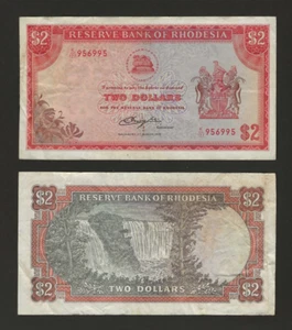 RHODESIA $2 Dollars 1976, P-35a, 1.3.1976, Circulated Banknote. - Picture 1 of 1
