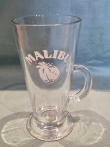 Rare MALIBU Rum Pina Colada Cocktail Transparent Latte Glass Coffee Mug GC - Picture 1 of 5