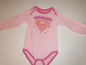 Baby Infant Girls Supergirl Pink DC Comics Bodysuit Shirt One Piece - Picture 1 of 6