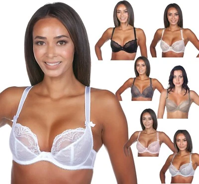 Alegro Innocent Lily Unlined Sheer Lace Underwire Bra 9005A Basic Colors - Image 1 of 4