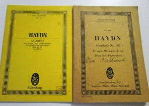 Edition Eulenburg Study Scores..Haydn..Symphony No. 103 + Quartet Eb Major - Picture 1 of 5