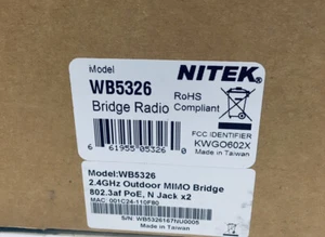 Puente Ethernet inalámbrico Nitek WB5326 - Imagen 1 de 5