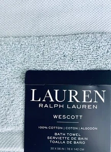 Lauren Ralph Lauren Wescott Bath Towel | 30" x 56" | Pale Blue - Picture 1 of 3