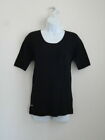 NWT LACOSTE Black Wool Cashmere SS Round Neck Cable Knit Sweater Top 46/14