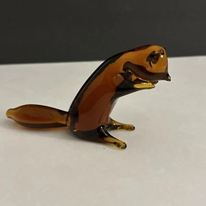 Kanawha Amberina Squirrel Cadmium Amber Glow Hand Crafted Glass mcm - Picture 1 of 12
