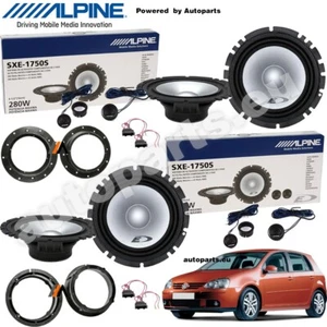 Kit 8 Casse Altoparlanti Alpine Anteriori e Posteriori per Volkswagen Golf V (5) - Foto 1 di 9