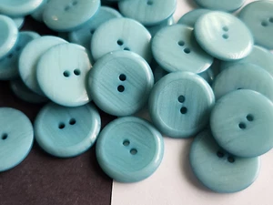 12 Ocean Blue Crinkle Circle sew through 2-hole Buttons 7/8" 22.5mm  - Picture 1 of 8