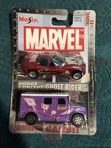 MARVEL 2002 Die-Cast Collection Dodge Concept GHOST RIDER and Armored Van GAMBIT