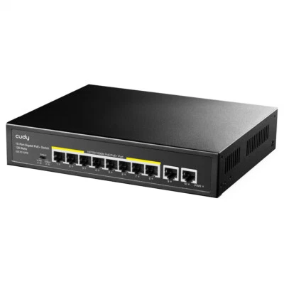 CUDY GS1010PE 8 porte Gigabit PoE+ switch 2 porte Gigabit uplink 120 W - Immagine 1 di 3