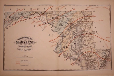 Mapa climatológico de Maryland y el distrito de Columbia 1873 (17x27)-#12 Foto 1 de 3