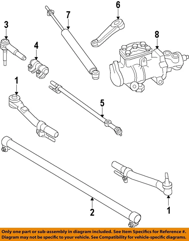 FORD OEM 08-10 F-250 Super Duty Steering Gear Linkage-Center Link AC3Z3304B - Image 1 of 1