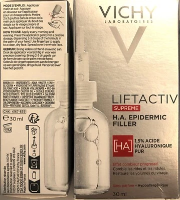 Vichy Liftactiv HA 1.5% Pure Hyaluronic Acid H.A.EPIDERMIC FILLER Fragrance Free - Image 1 of 4