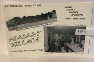 EARLY PEASANT VILLAGE RESTAURANT AD BELLE VERNON PA. RT.51-RT.71 NEW POSTCARD - Picture 1 of 1