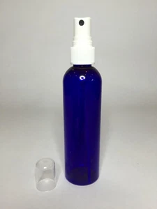 Cobalt Blue PET 125ml Boston Bottle & White Atomiser 24/410 Neck *ANY AMOUNT* - Bild 1 von 2