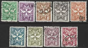 Malta 1925 KGV Postage Due Set exc 1/- Perf 12 SG.D11/D20 exc D19 Used Cat:£70+ - Picture 1 of 2