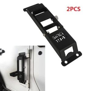 2Pcs Steel Door Hinge Foldable Foot Rest Pedal for 07-18 Jeep Wrangler JK/JKU - Picture 1 of 12