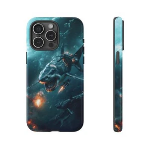 Phone Ink - Tough Case for iPhone Galaxy Pixel - Rocket Shark - Picture 1 of 191