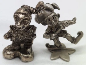 2 Pack of Pewter Statues: Living Card w/Spear & Jester/Harlequin w/Scepter - Picture 1 of 8
