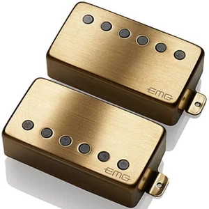 EMG 57 / 66 Alnico V Active Neck & Bridge Humbucker set brushed gold free ship - Picture 1 of 3