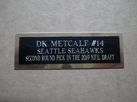 DK Metcalf Football Card Seattle Seahawks Card Plaque Nameplate 1" X 3" Cover