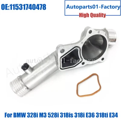 Carcasa de termostato de aluminio para BMW 328i M3 528i 318is 318i E36 318ti E34 520i Foto 1 de 4