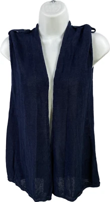 J.Jill Women’s Blue Linen Blend Sleeveless Cardigan Sweater - XS - Image 1 of 4