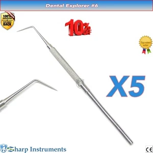 5 Pcs Single Ended Dental Endodontic Explorer #6 Dentist Diagnostic Instrument - Picture 1 of 1
