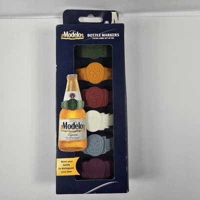 Marcadores de botellas de cerveza modelo etiquetas de identificación de bebidas conjunto de 6 nuevos en caja Foto 1 de 4