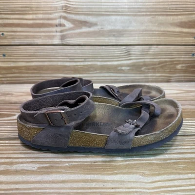 Sandalias Birkenstock para mujer 39 EE. UU. 8 Yara Habana de cuero marrón correa deslizante para el tobillo Foto 1 de 4