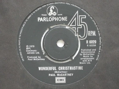 PAUL McCARTNEY - WONDERFUL CHRISTMASTIME - 7" VINYL - PARLOPHONE LABEL - Image 1 of 3