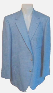 VINTAGE JOHNNY CARSON HERREN HELLBLAU TEXTIL GEWEBT BLAZER ANZUG SPORT JACKE ~ 46 - Bild 1 von 14