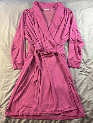 Soft Surroundings Robe Womens 2X Pink Fuchsia Jersey Knit Belted Lounge Cozy - Image 1 of 4
