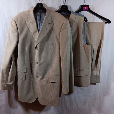 Vicci Uomo Hombres 44R 3 Piezas Traje Doble Pecho Chaleco Puños Pantalones Foto 1 de 4