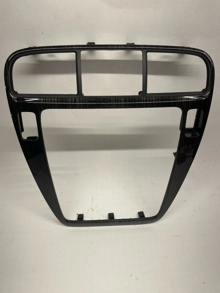 2001-2006 Acura MDX frontal OEM ébano zebra madeira grão painel superior acabamento moldura rádio - Imagem 1 de 4