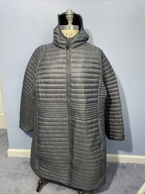 LL Bean Ultralight 850 Down Hooded Coat Three-Quarter Length Downtek Womens 1X - Image 1 of 4