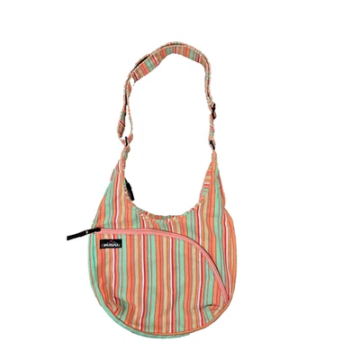 Bolso bandolera de lona a rayas KAVU para mujer correa ajustable multicolor Foto 1 de 4