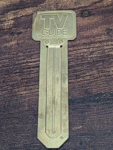 Marcador Publicitario Vintage TV Guía Latón 4" Televisión Nostalgia Retro - Imagen 1 de 2