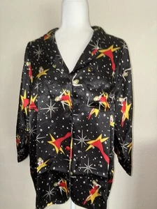 Suzanne Somers Nachthemd Loungewear Large schwarz neu mit Etikett - Bild 1 von 7