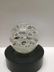 Kunstglas Briefbeschwerer klar Blase Glas 4" hoch - Bild 1 von 4