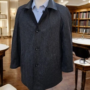 Loro Piana Herringbone Casual Coat 40r 50it Reversible Wool Cashmere Lambswool - Picture 1 of 23